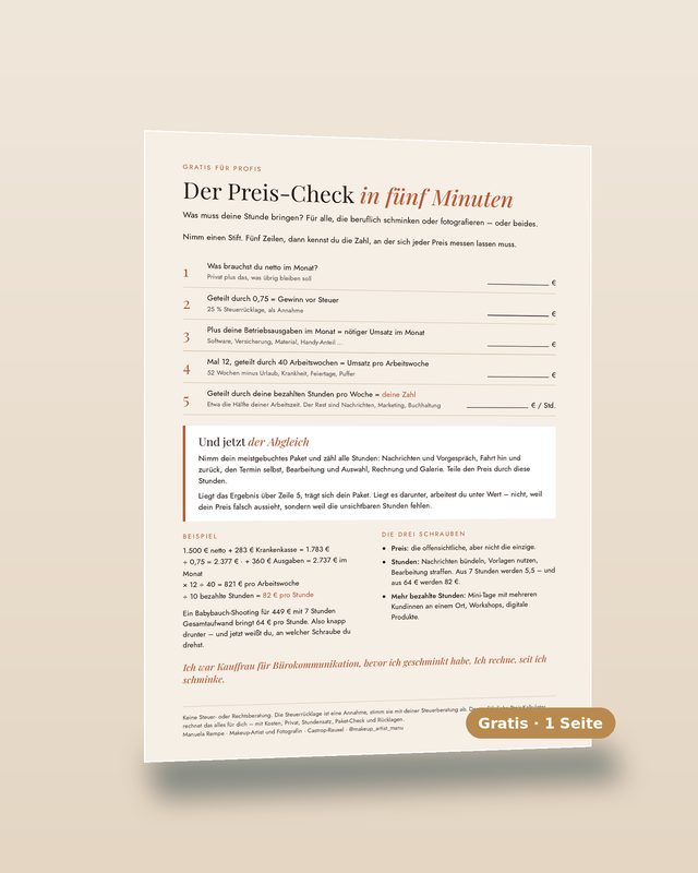 Der Preis-Check in fünf Minuten als PDF